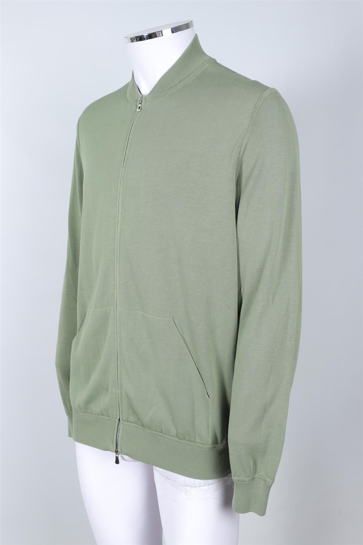 THOM SWEENEY GREEN MEN'S COTTON CARDIGAN XLARGE