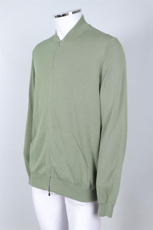 THOM SWEENEY GREEN MEN'S COTTON CARDIGAN XLARGE