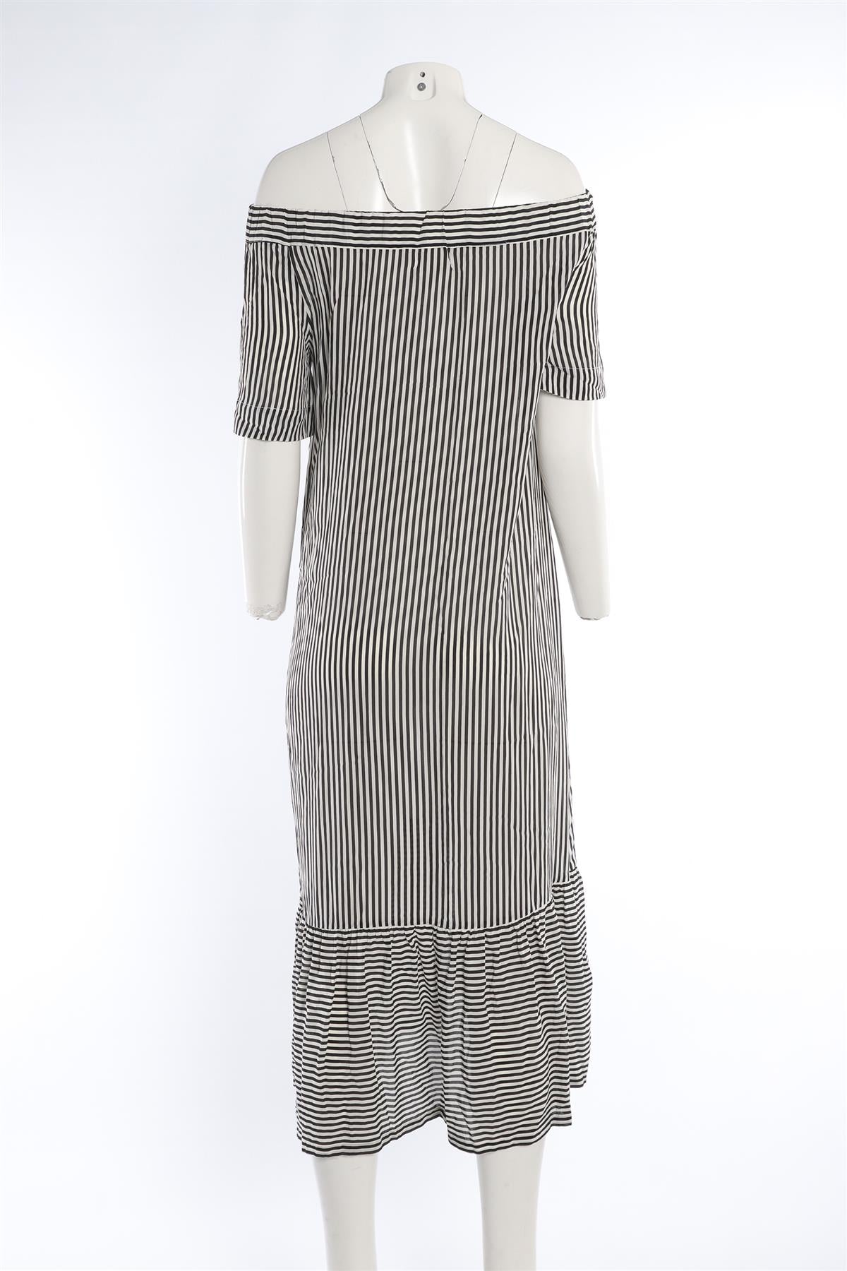 ASCENO BLACK MAXI SILK DRESS SMALL