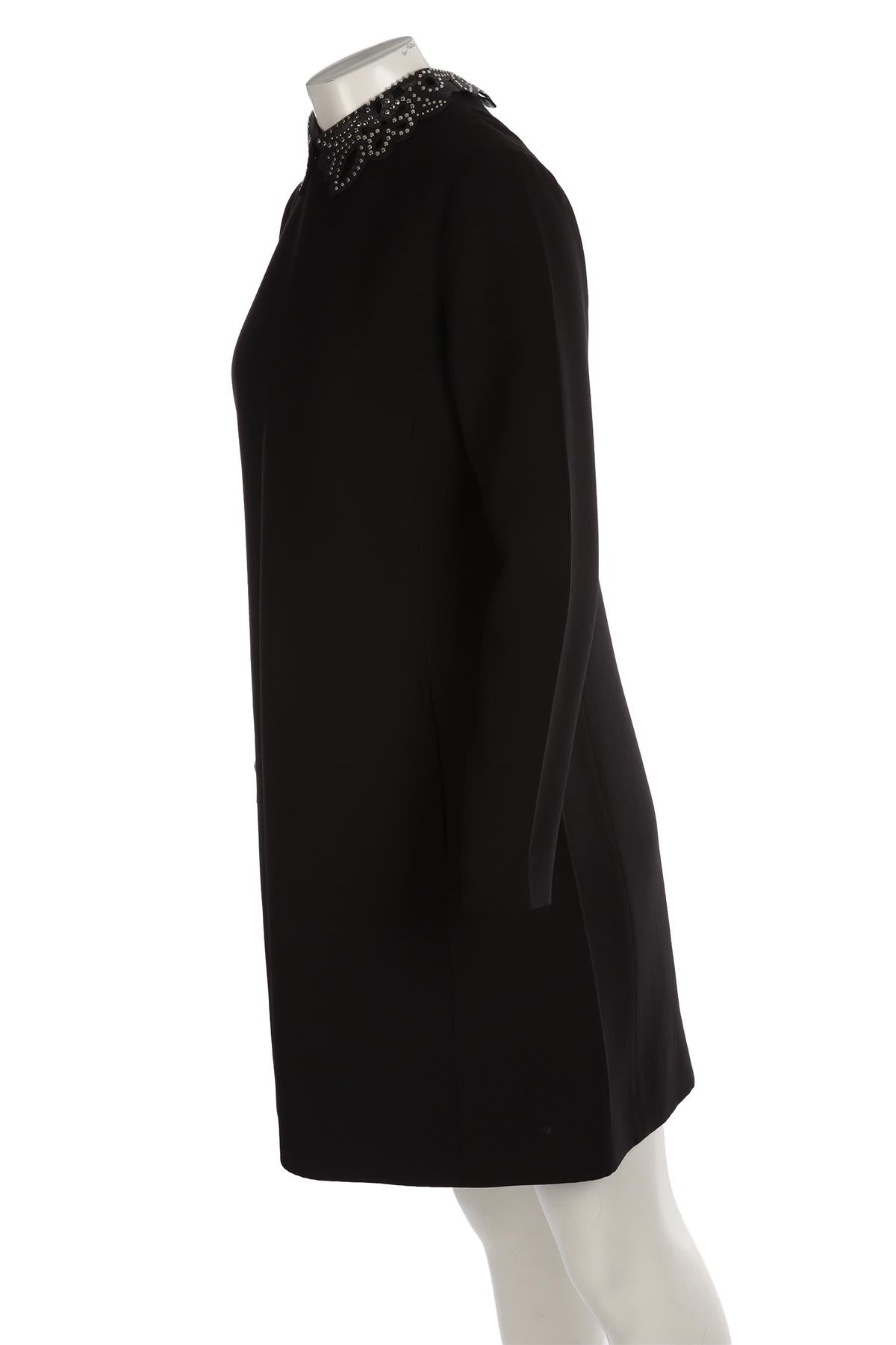VALENTINO BLACK CREPE MIDI DRESS IT 44 UK 12