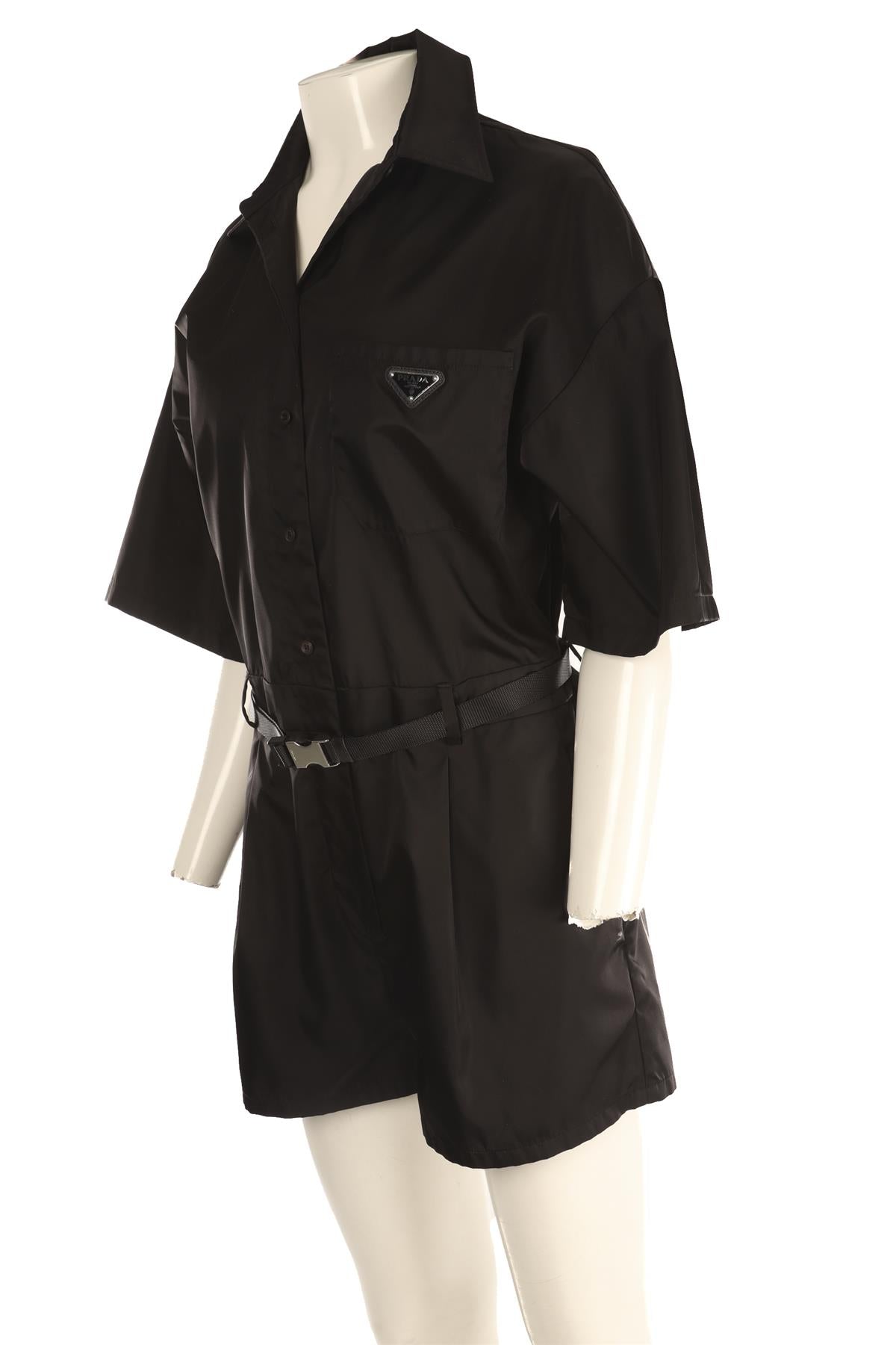 PRADA BLACK NYLON PLAYSUIT IT 40 UK 8