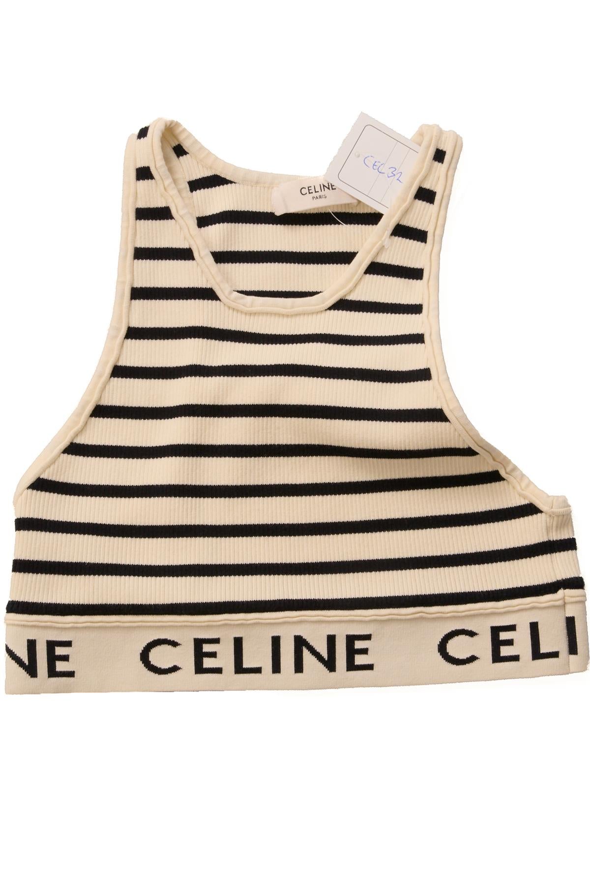 CELINE CREAM KNIT CROP TOP SMALL