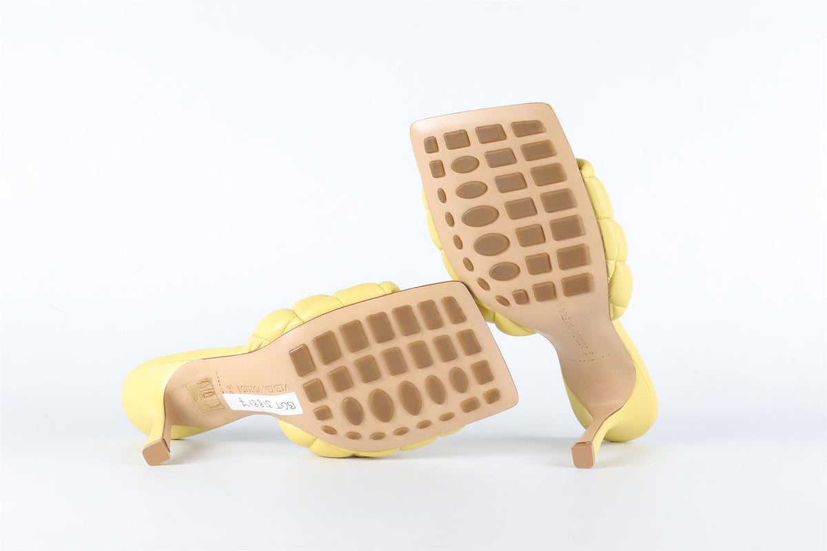 BOTTEGA VENETA YELLOW LEATHER MULES EU 38 UK 5 US 8