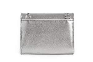MIU MIU SILVER LEATHER WALLET ON CHAIN