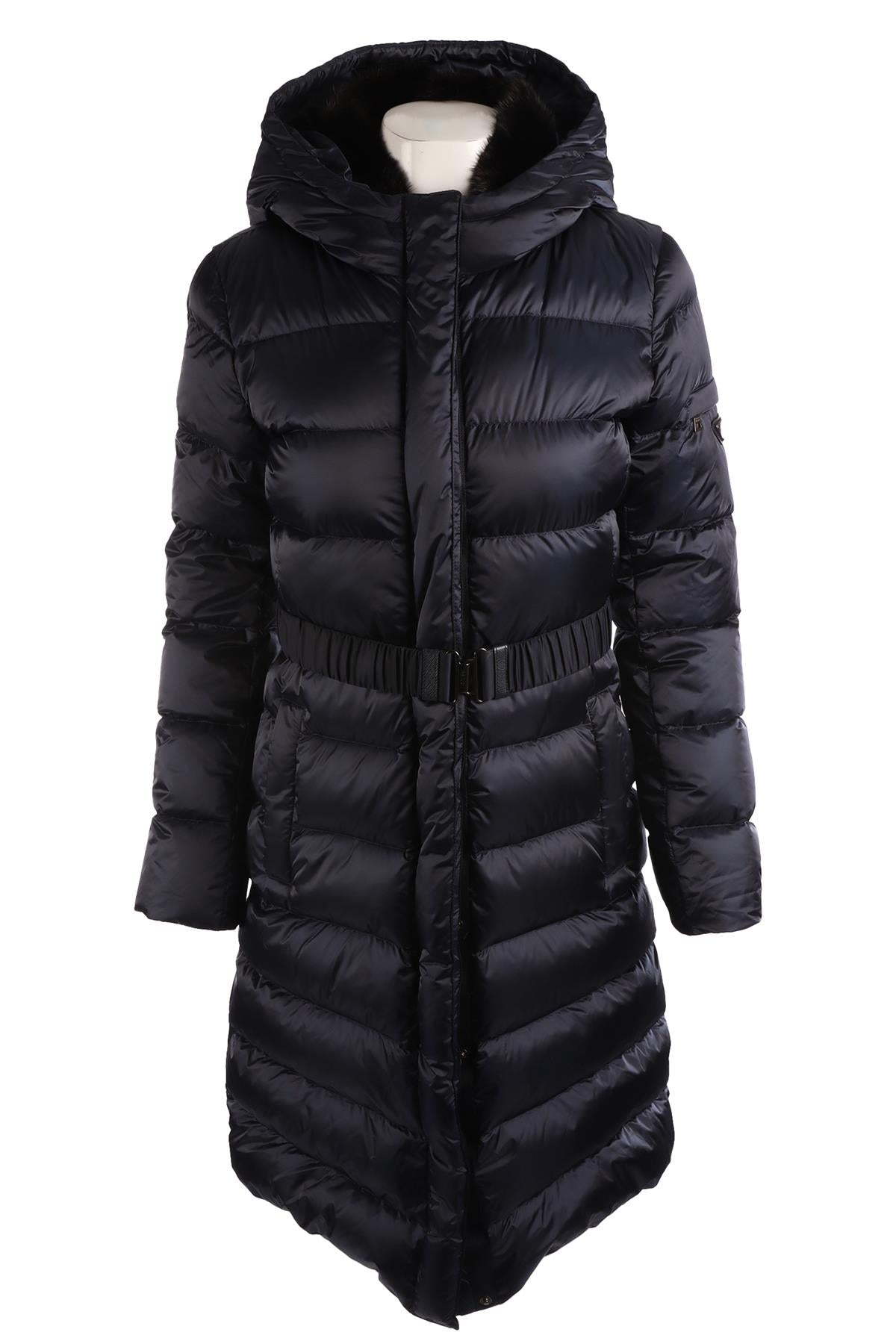 PRADA NAVY PADDED DOWN COAT IT 40 UK 8