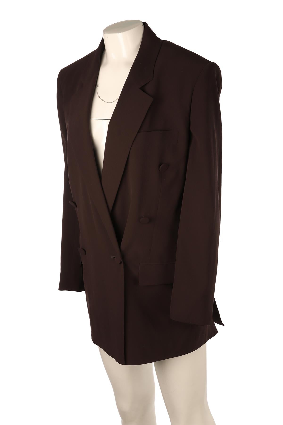 SAINT LAURENT BROWN SILK BLAZER FR 36 UK 8