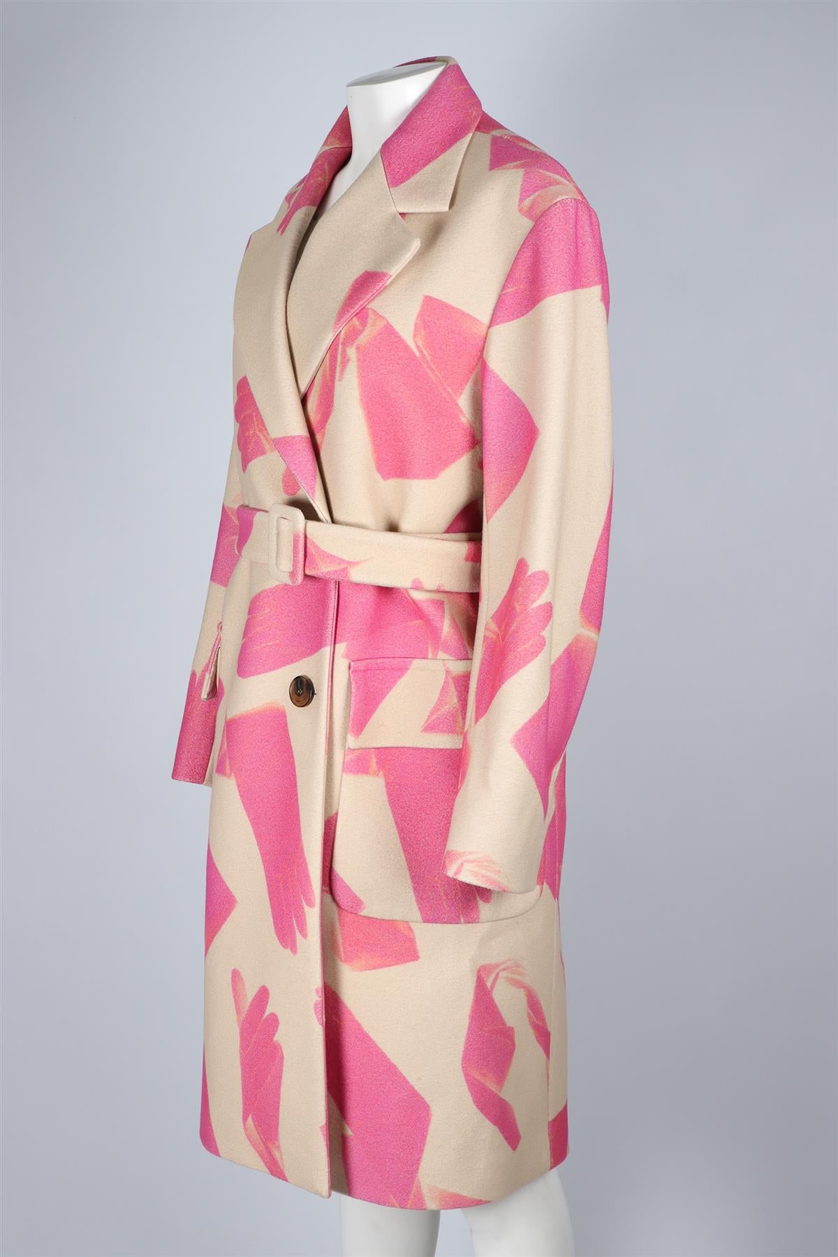 DRIES VAN NOTEN PINK 2021 WOOL COAT XSMALL