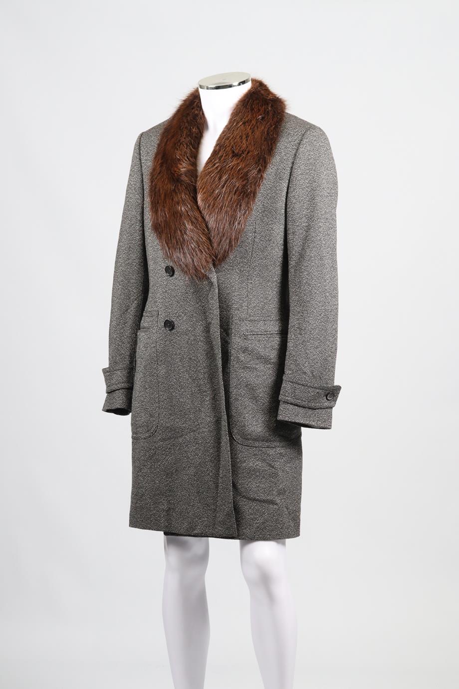 GUCCI MEN'S FUR AND WOOL BLEND COAT IT 48 UK/US CHEST 38