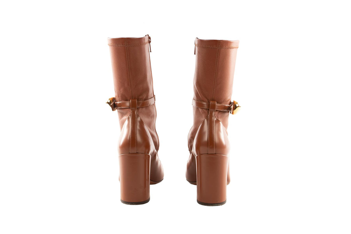 ZIMMERMANN BROWN LEATHER ANKLE BOOTS EU 39