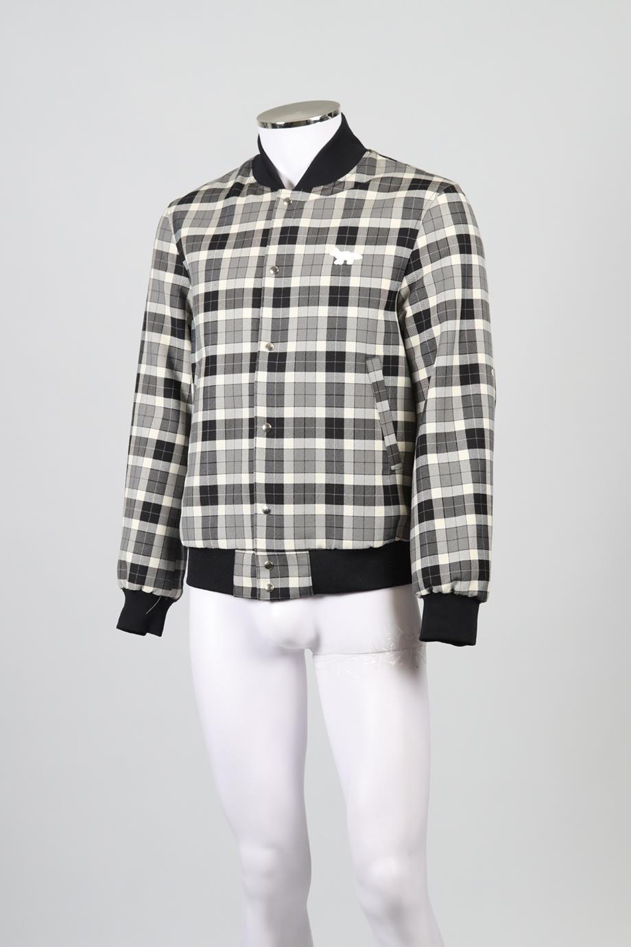 MAISON KITSUNE MEN'S REVERSIBLE WOOL BLEND BOMBER JACKET SMALL