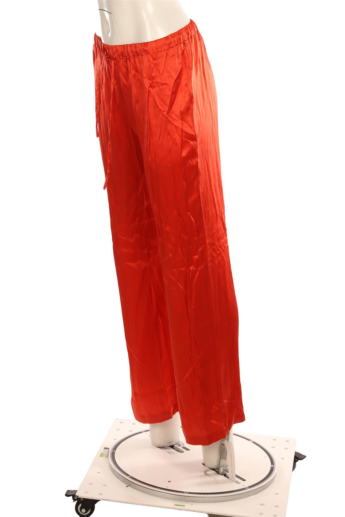 REFORMATION ORANGE SILK STRAIGHT LEG PANTS SMALL