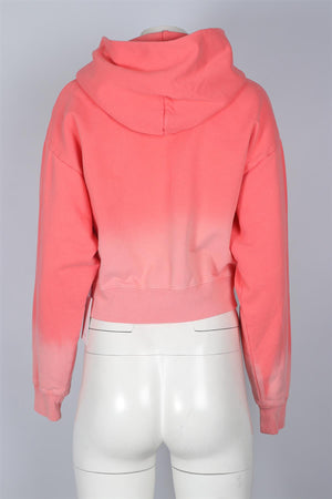 SPORTY & RICH PINK COTTON HOODIE SMALL