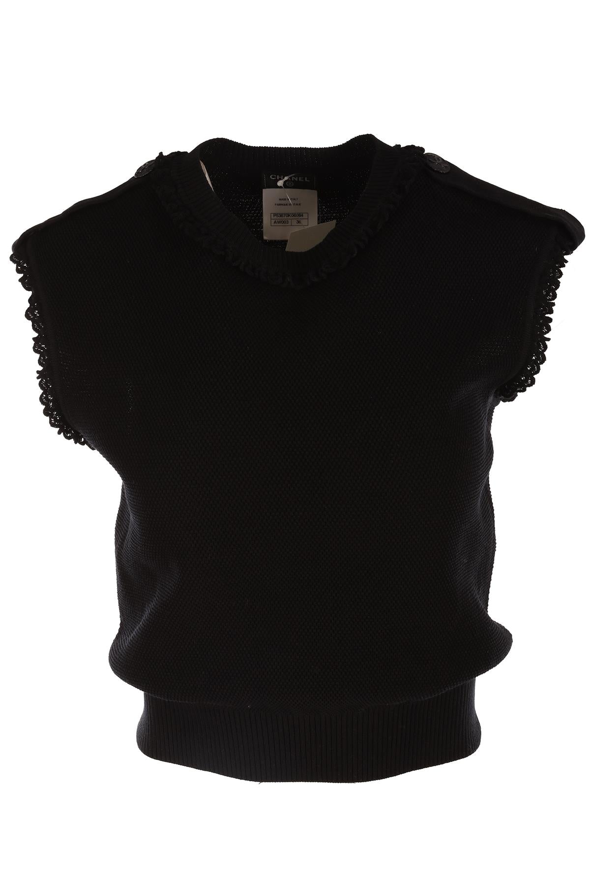 CHANEL NAVY 2016 COTTON VEST FR 36 UK 8