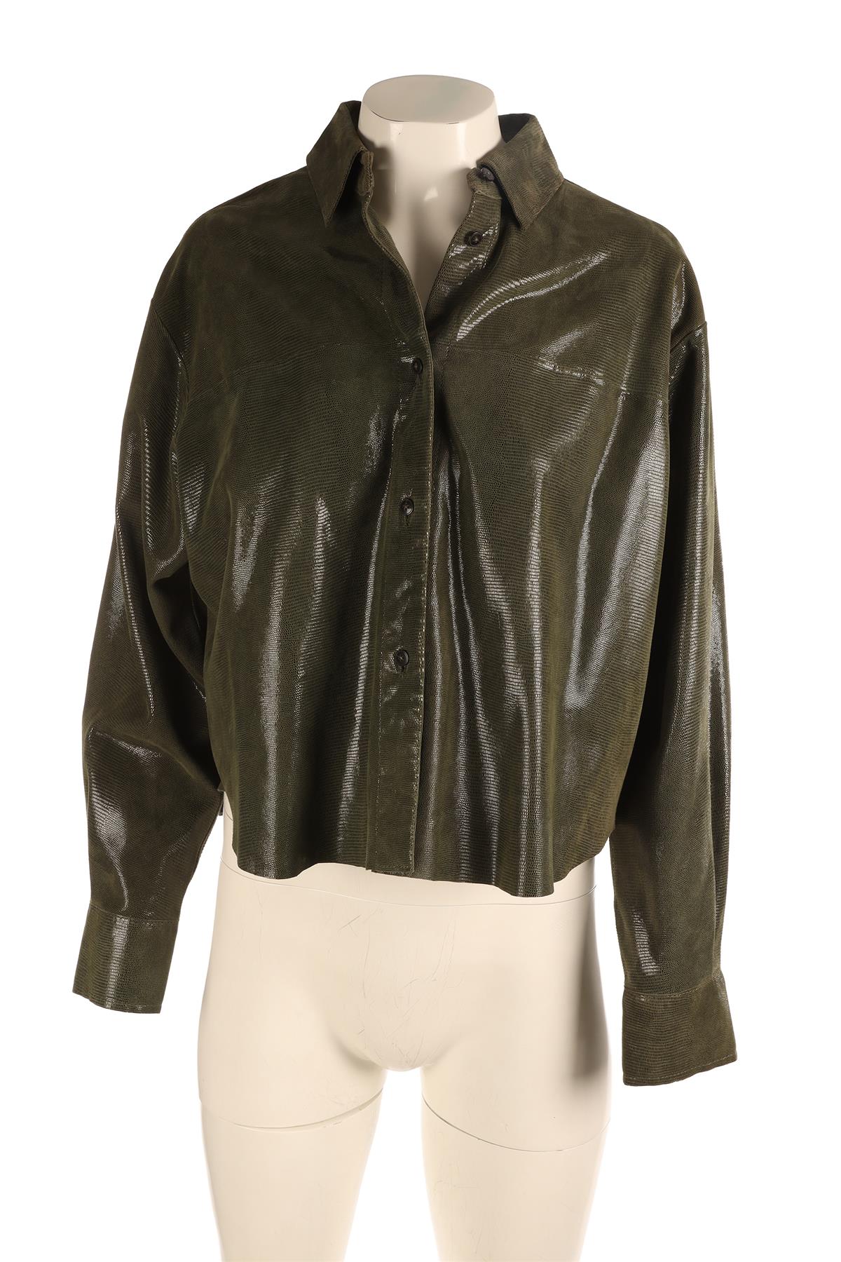 FORTE FORTE GREEN SUEDE SHIRT 1 UK 10