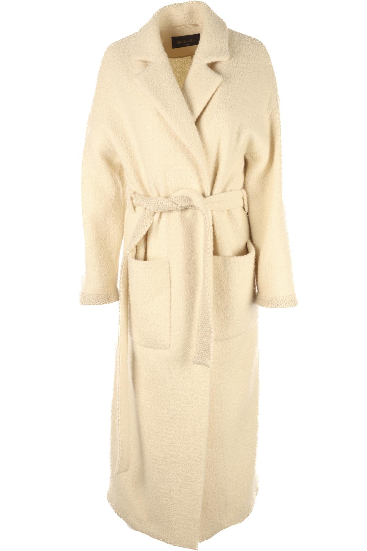 LORO PIANA CREAM CASHMERE COAT IT 40 UK 8