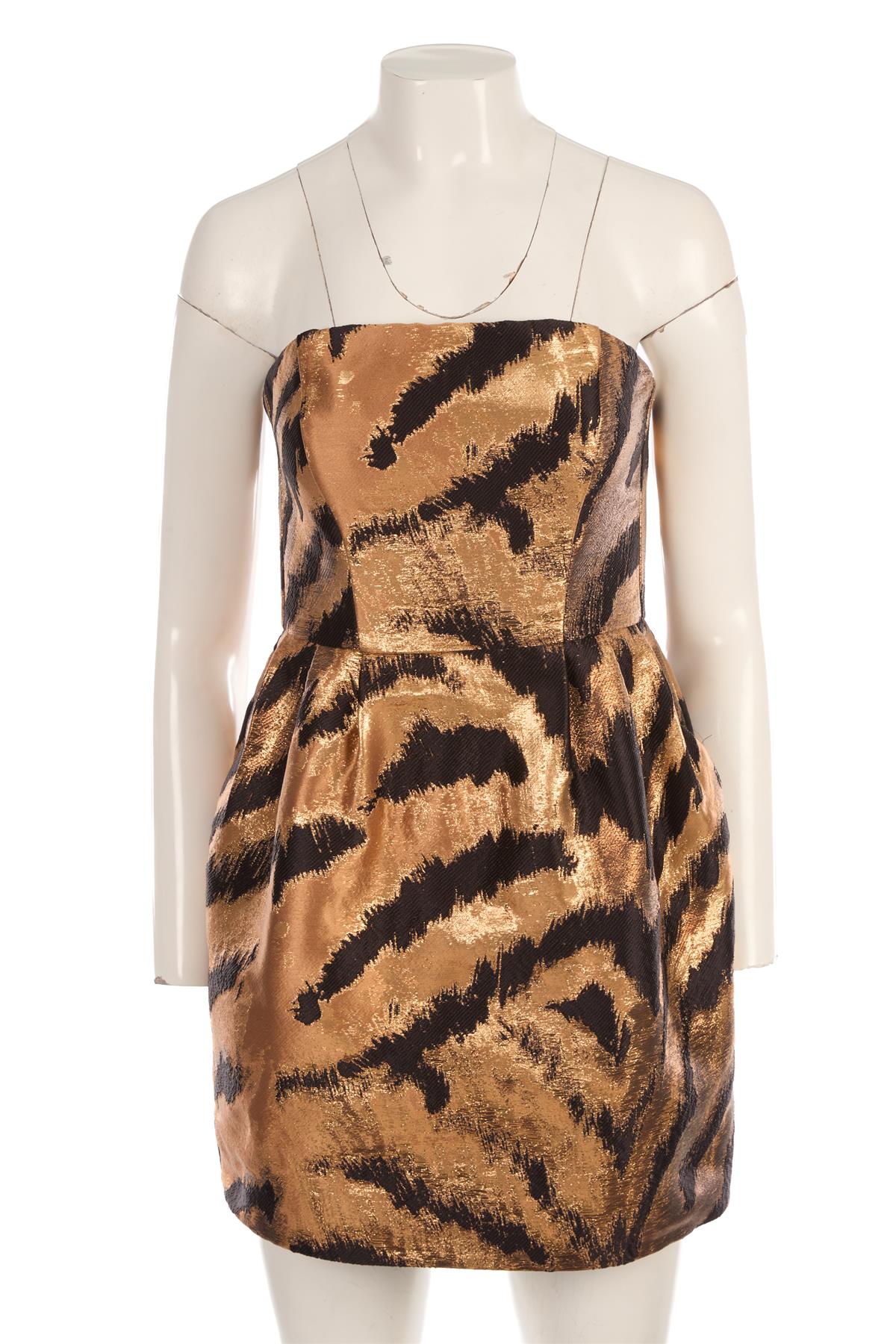 P.A.R.O.S.H GOLD MINI DRESS SMALL