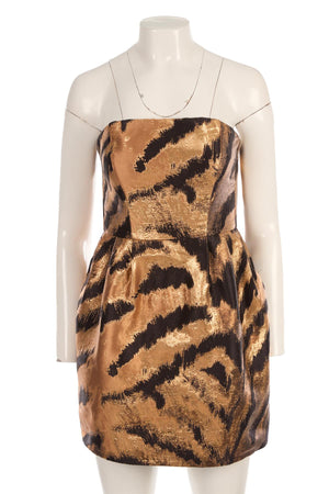 P.A.R.O.S.H GOLD MINI DRESS SMALL