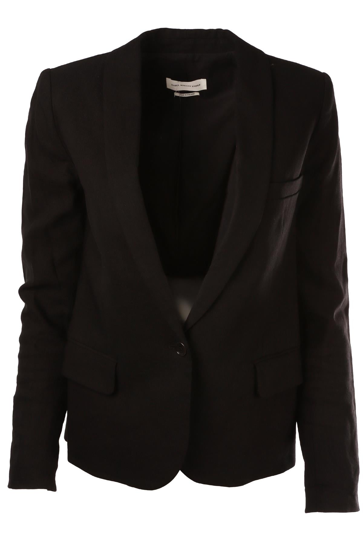 ÉTOILE BLACK LINEN BLAZER
