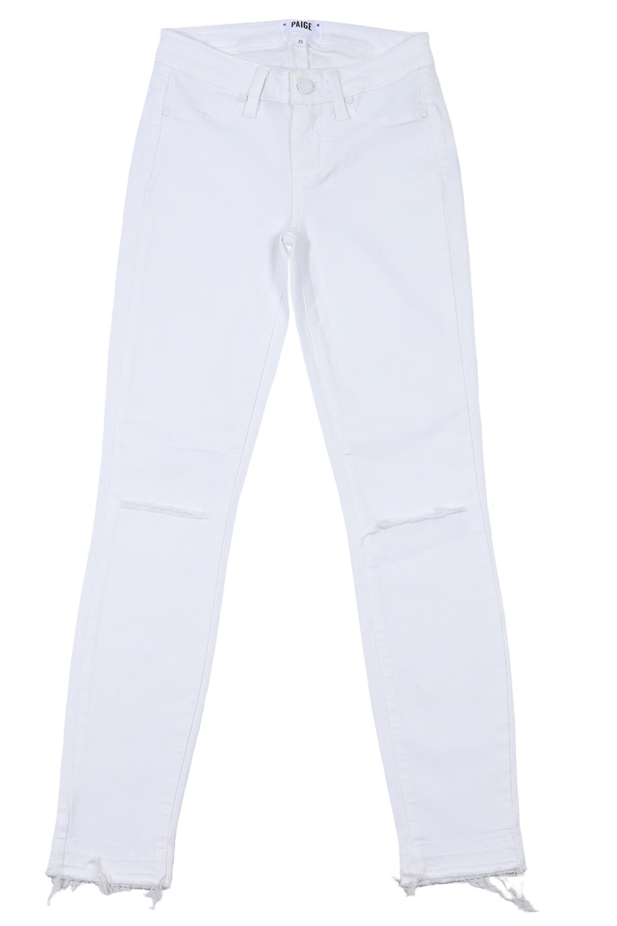 PAIGE WHITE MID RISE SKINNY JEANS W25 UK 6-8