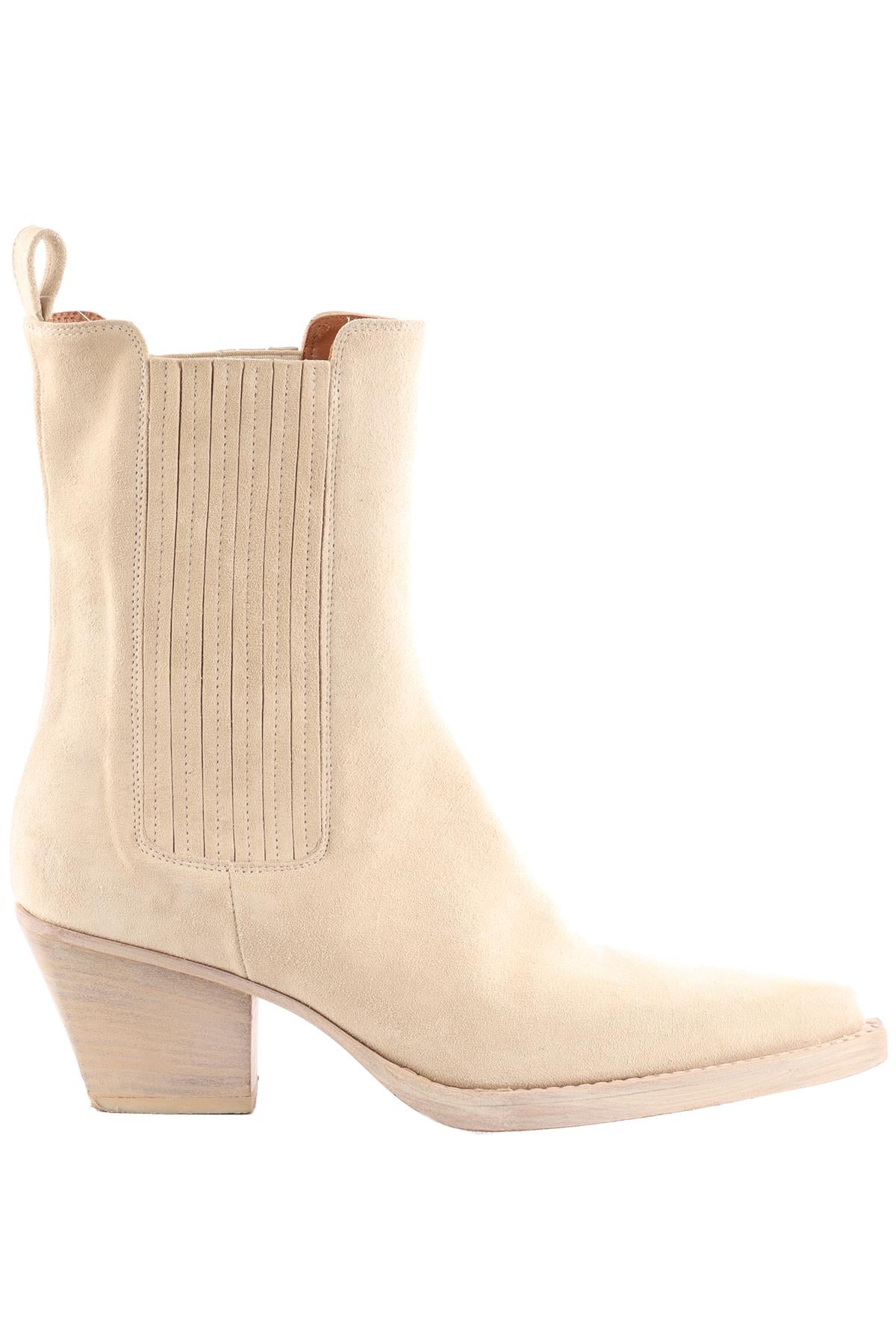 PARIS TEXAS CREAM SUEDE ANKLE BOOTS EU 38