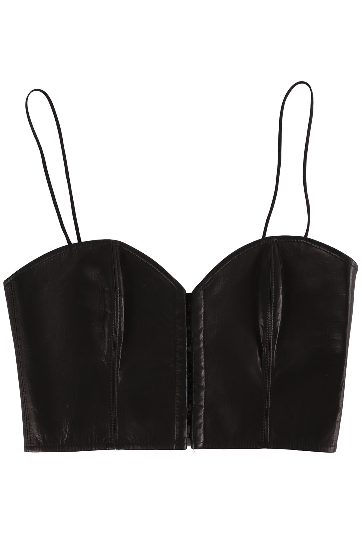 KIKI MONTPARNASSE BLACK LEATHER TOP SMALL