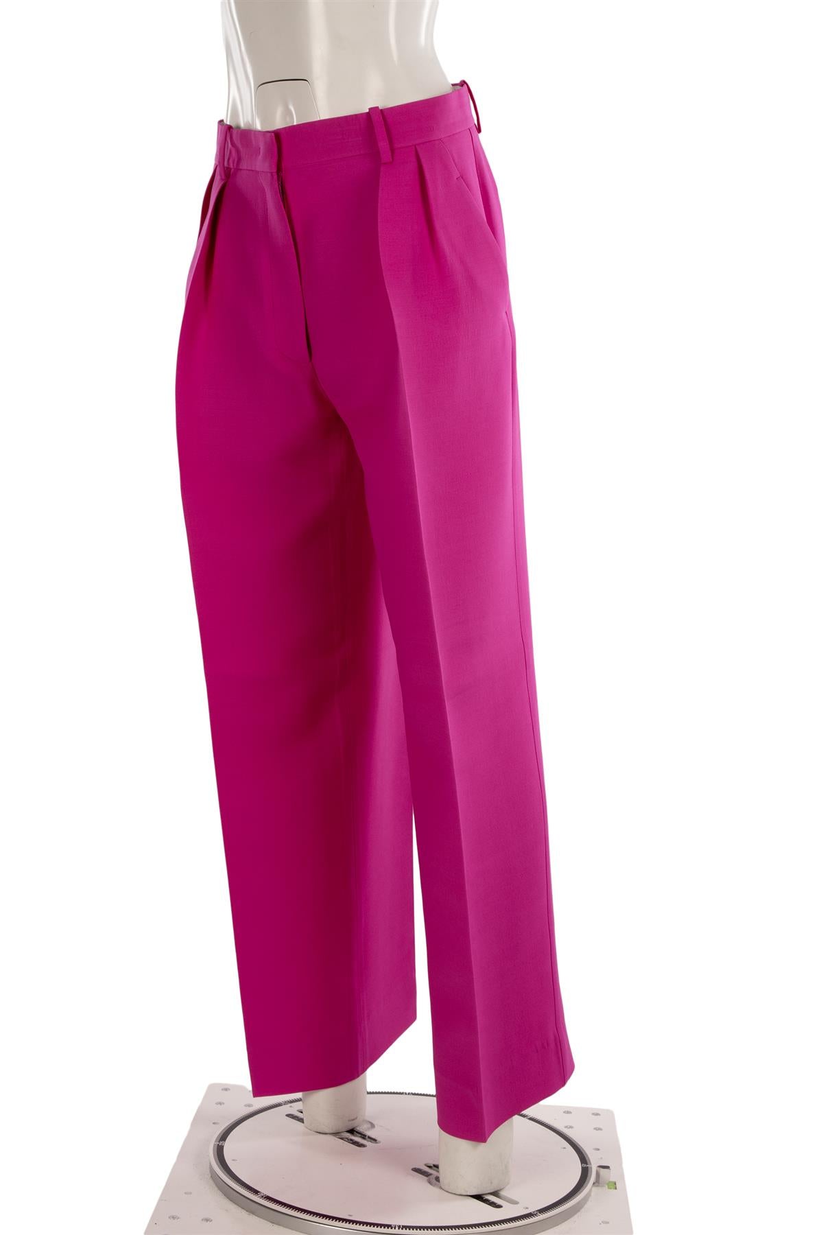 VALENTINO PINK WOOL WIDE LEG PANTS IT 42 UK 10