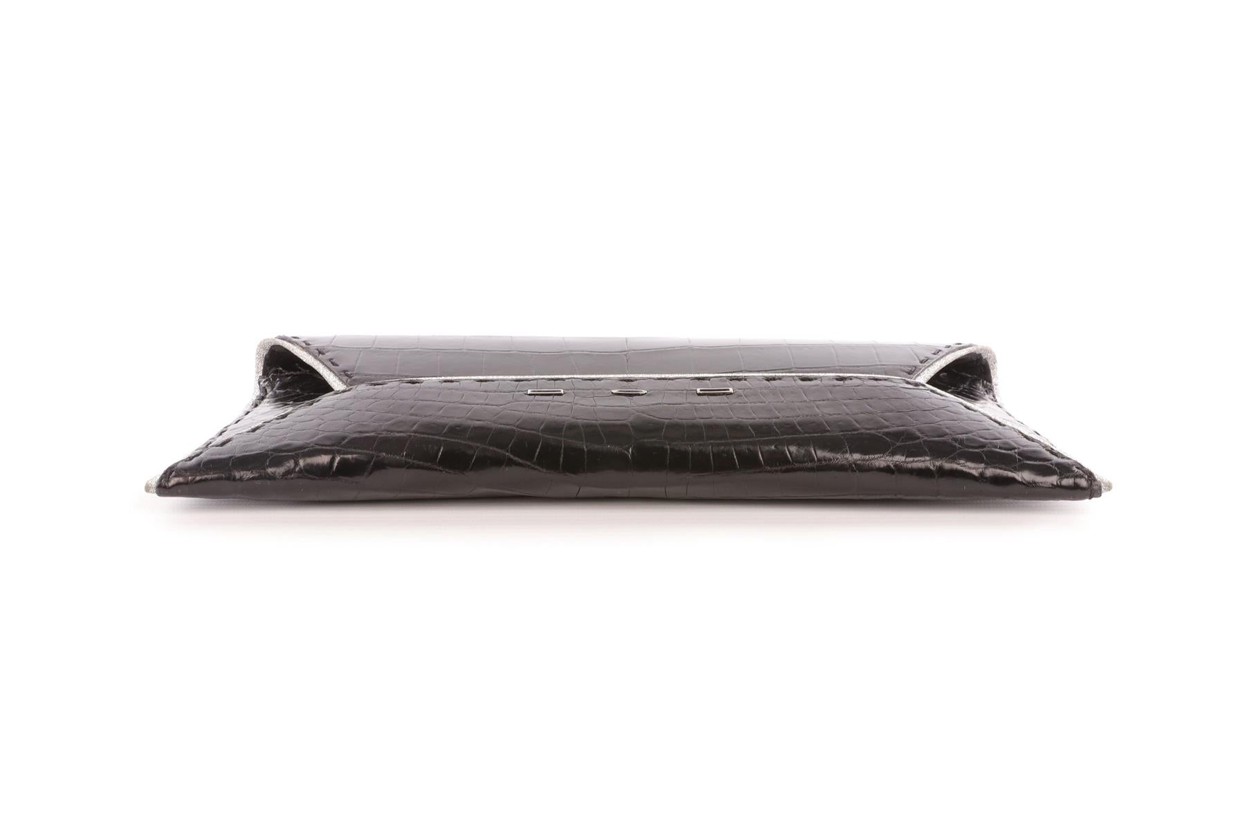 VBH BLACK CROCODILE CLUTCH