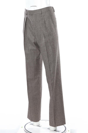 CELINE BROWN WOOL STRAIGHT LEG PANTS FR 36 UK 8