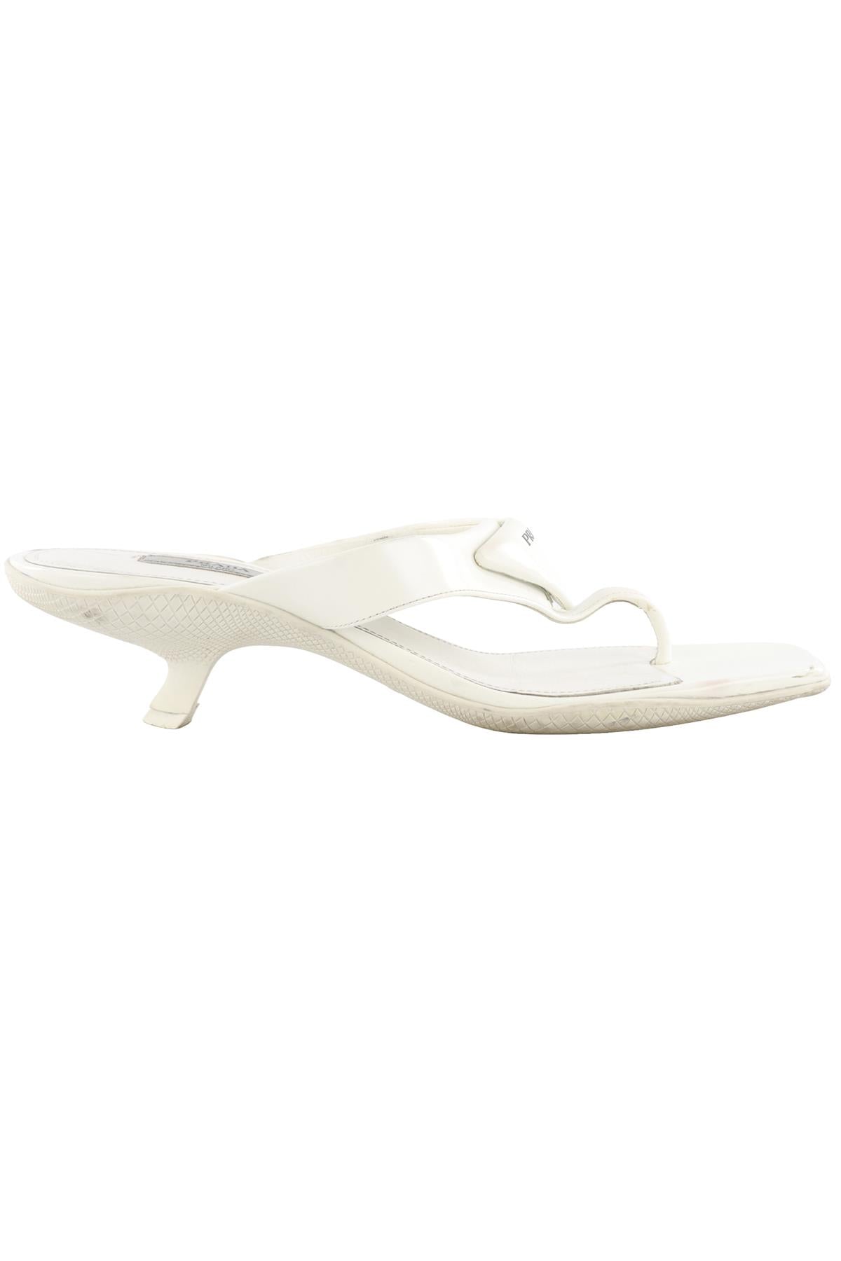 PRADA WHITE LEATHER THONG SANDALS EU 39 UK 6 US 9