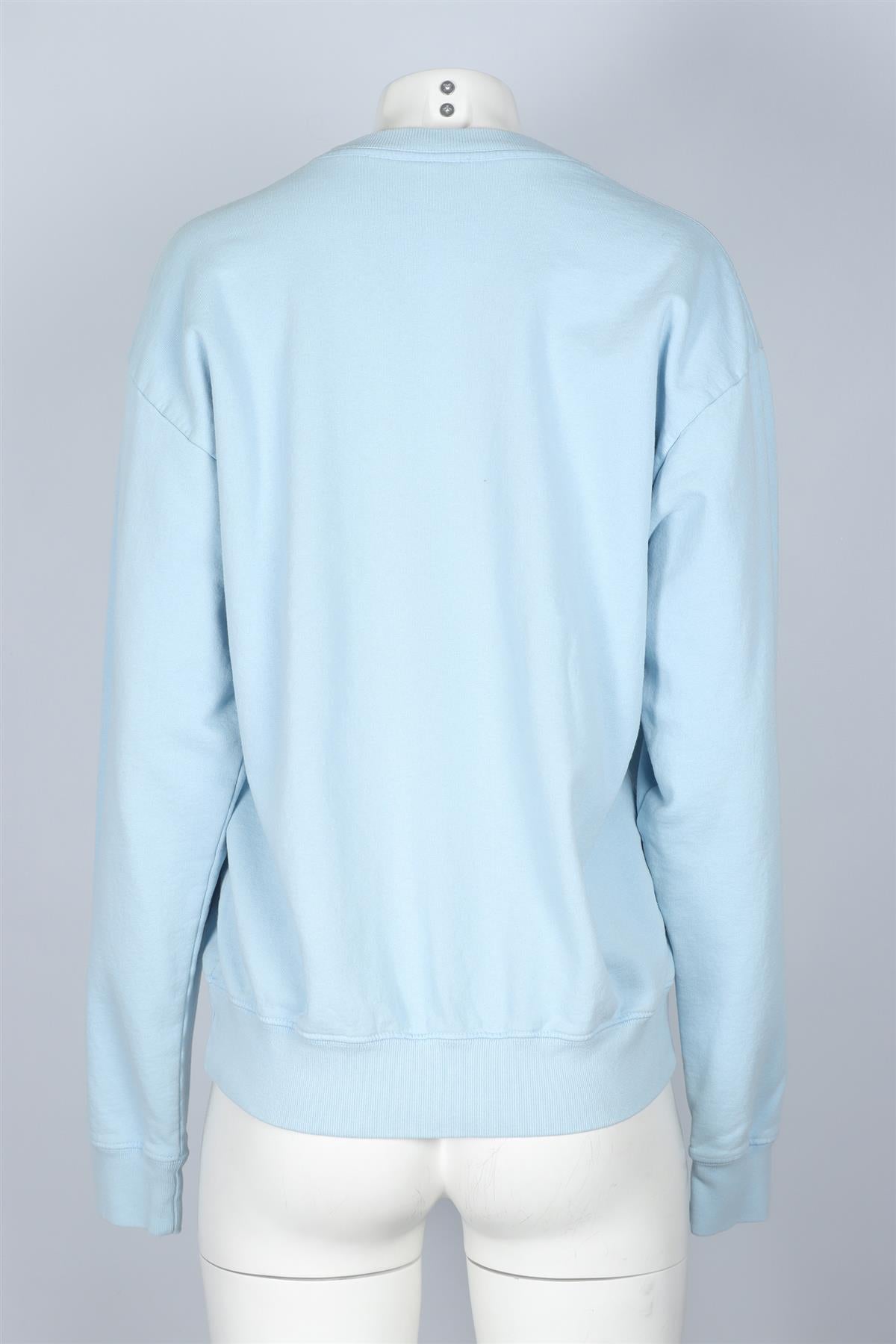 SPORTY & RICH BLUE COTTON SWEATSHIRT SMALL