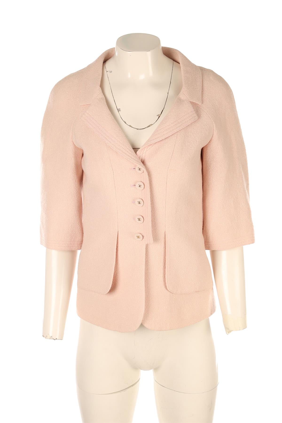 CHANEL PINK 2007 SILK BLAZER FR 36 UK 8