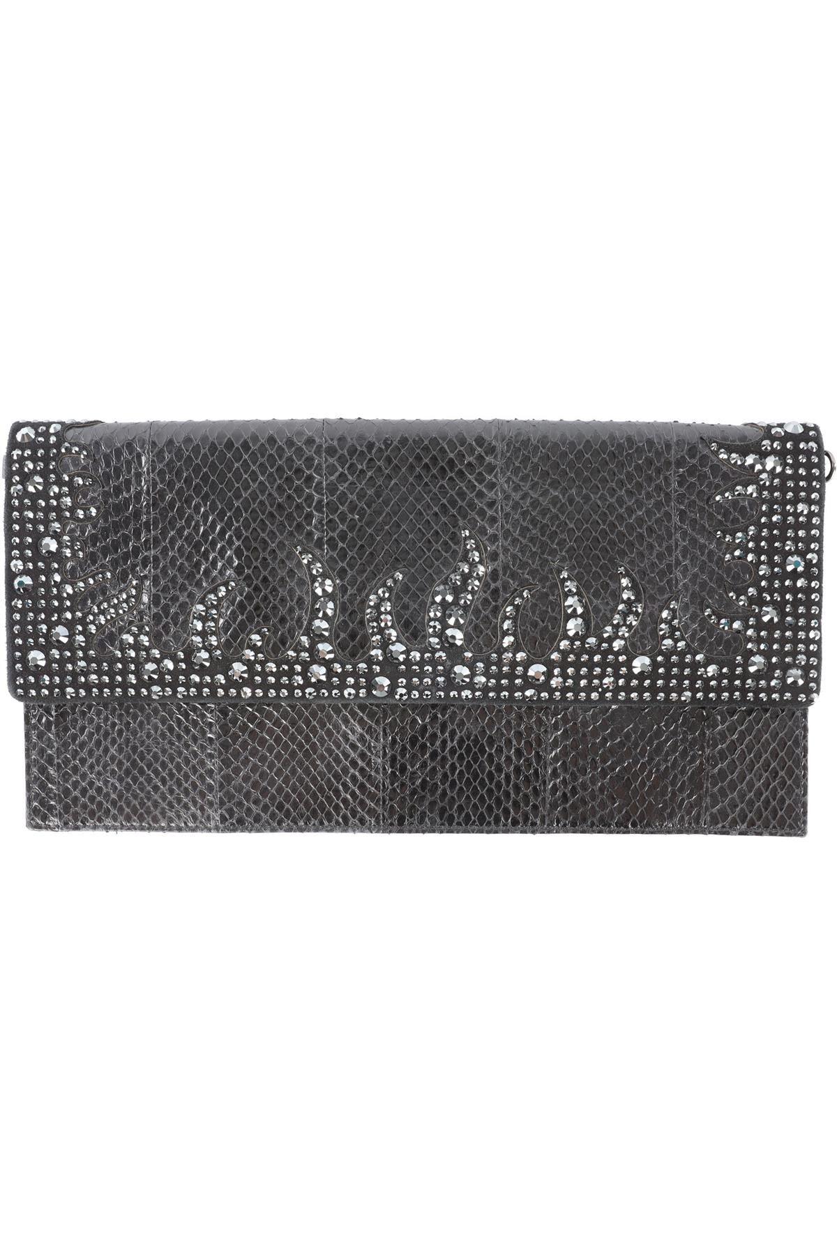 PHILIPP PLEIN BLACK LEATHER CLUTCH