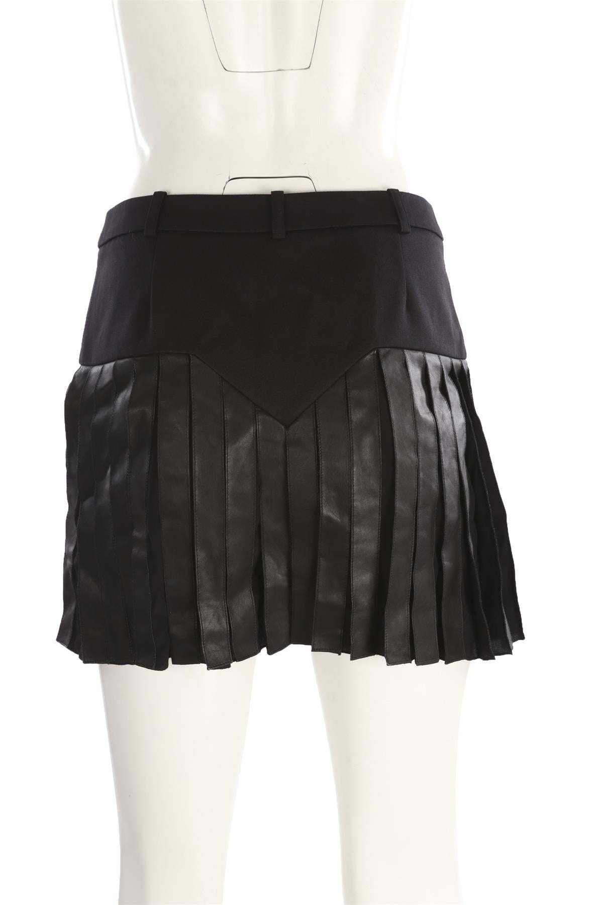 ALEXANDER WANG BLACK WOOL MINI SKIRT US 2 UK 6