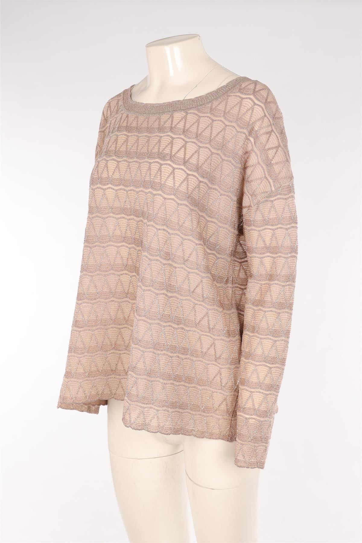 M MISSONI TAUPE CROCHET SWEATER MEDIUM
