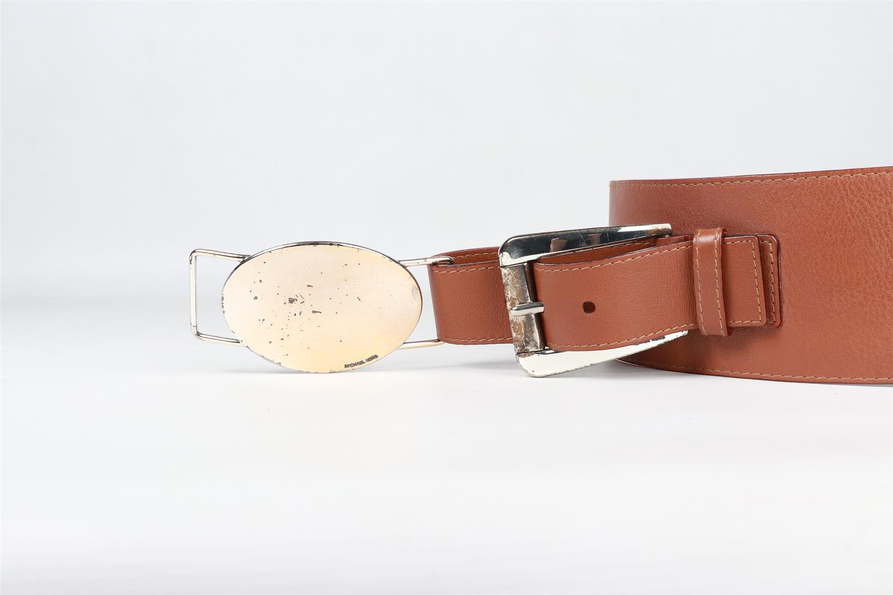 MICHAEL KORS BROWN LEATHER WAIST BELT SMALL