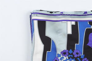 EMILIO PUCCI BLUE SILK SCARF ONE SIZE