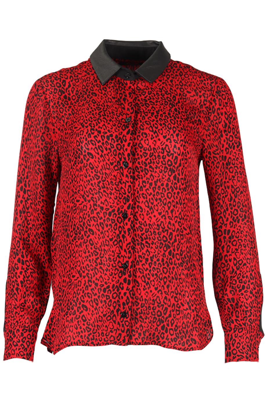 AMIRI LEOPARD PRINT SILK SHIRT SMALL