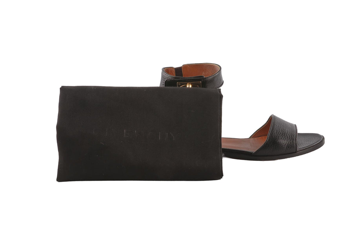 GIVENCHY BLACK LEATHER SANDALS EU 39 UK 6 US 9