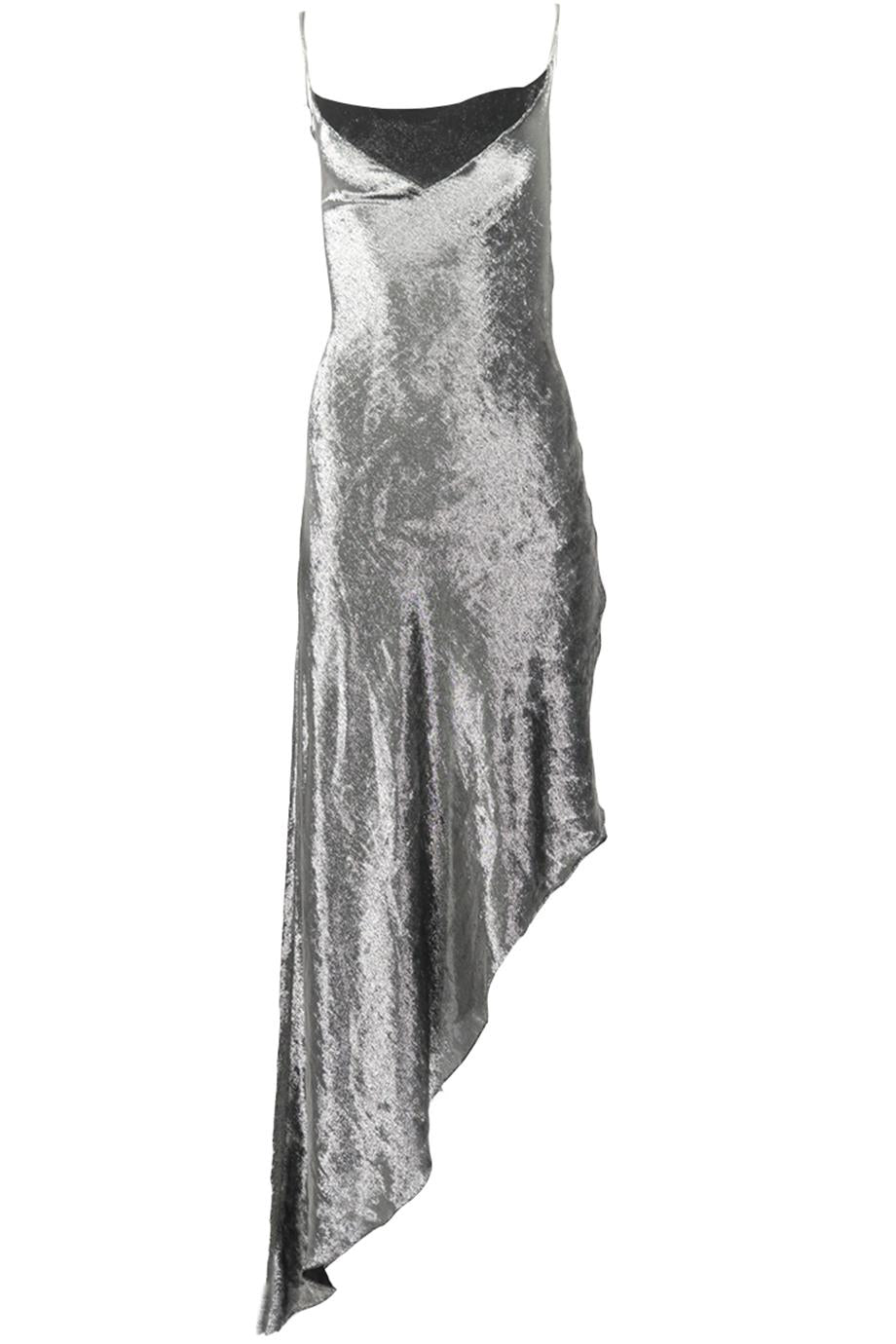 JUAN CARLOS OBANDO DRAPED SILK MAXI DRESS US 2 UK 6