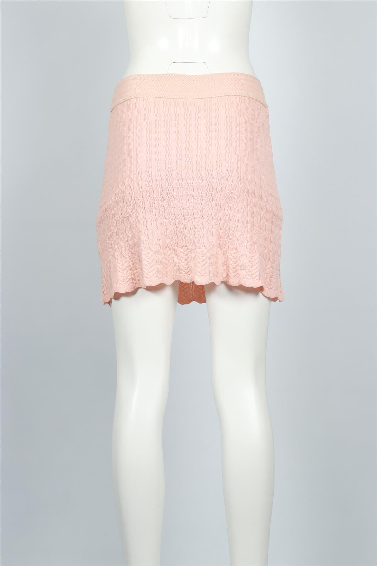 ALAÏA PINK 1990 WOOL BLEND MINI SKIRT XSMALL