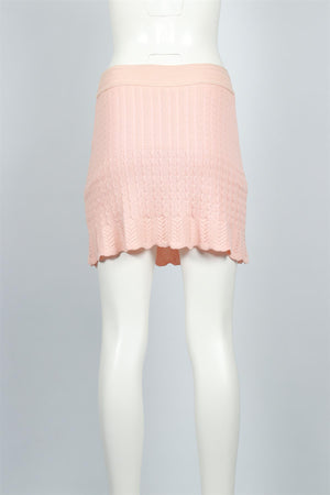 ALAÏA PINK 1990 WOOL BLEND MINI SKIRT XSMALL