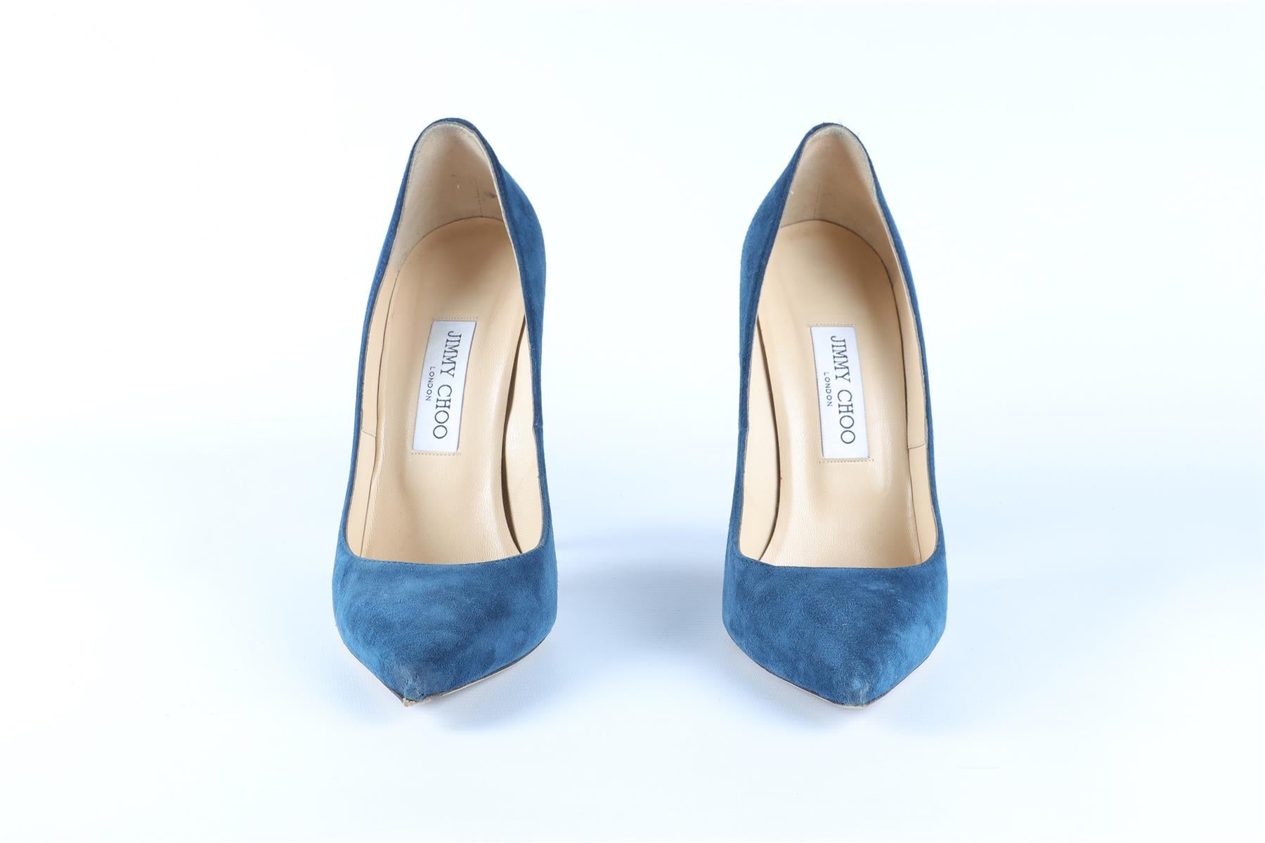 JIMMY CHOO BLUE SUEDE PUMPS EU 40 UK 7 US 10