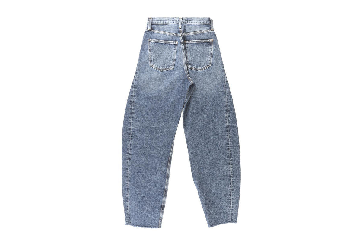AGOLDE BLUE HIGH RISE BARREL LEG JEANS W24 UK 6