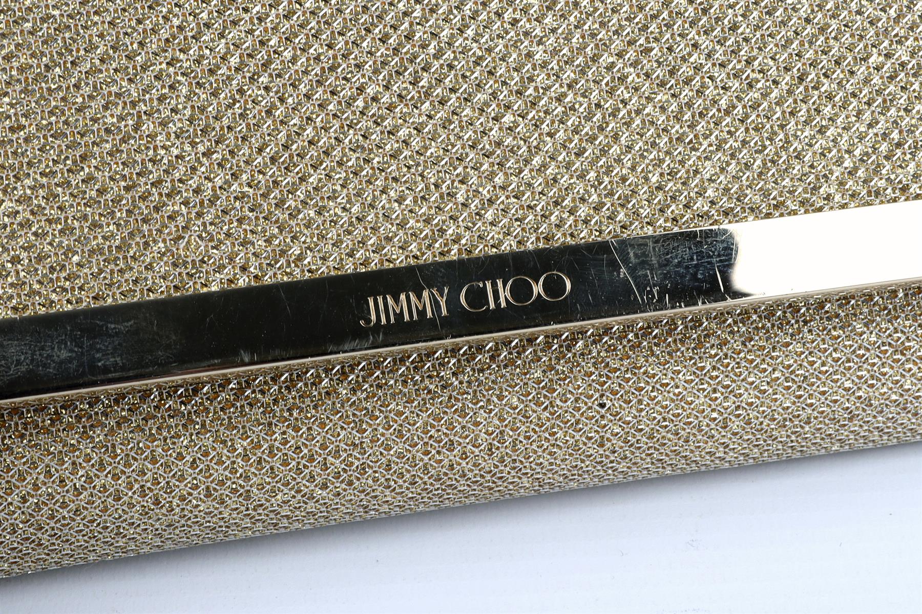 JIMMY CHOO GOLD FABRIC CLUTCH