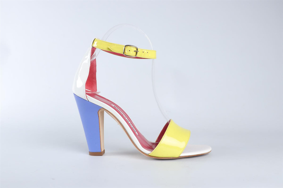 MANOLO BLAHNIK MULTI PATENT LEATHER SANDALS EU 36 UK 3 US 6