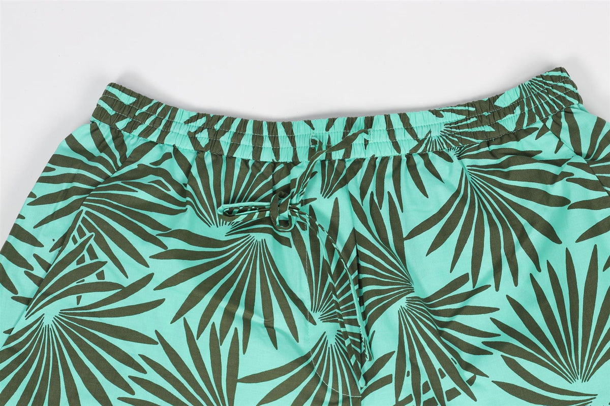 DIANE VON FURSTENBERG GREEN COTTON SHORTS XSMALL
