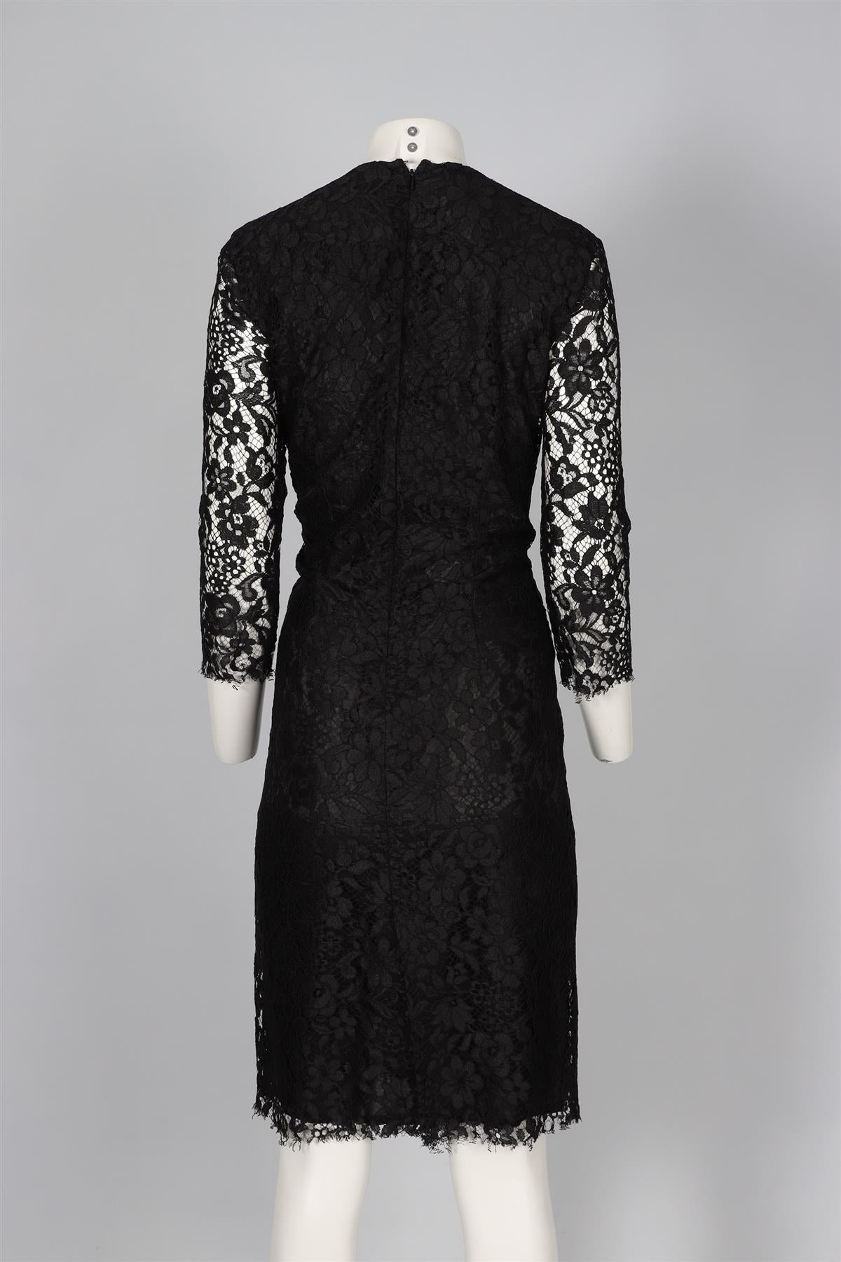 JOSEPH BLACK LACE MIDI DRESS IT 48 UK 16