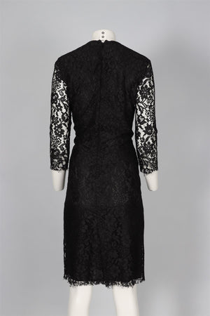 JOSEPH BLACK LACE MIDI DRESS IT 48 UK 16