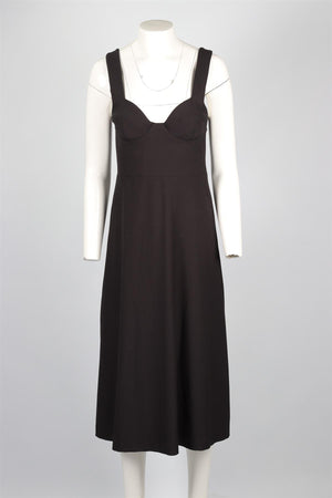 CHALAYAN BLACK WOVEN MIDI DRESS IT 42 UK 10