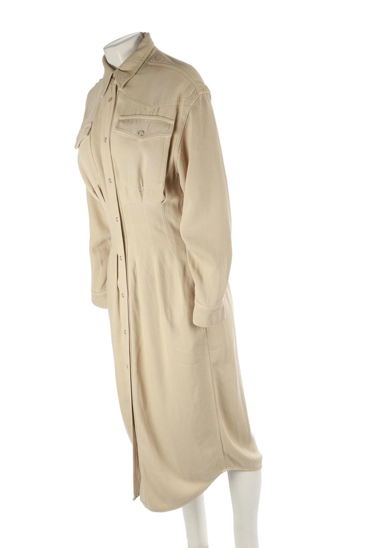 ISABEL MARANT ÉTOILE BEIGE WOVEN MIDI DRESS FR 36 UK 8